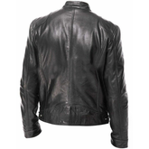 Veste de moto en cuir élégante pour homme
